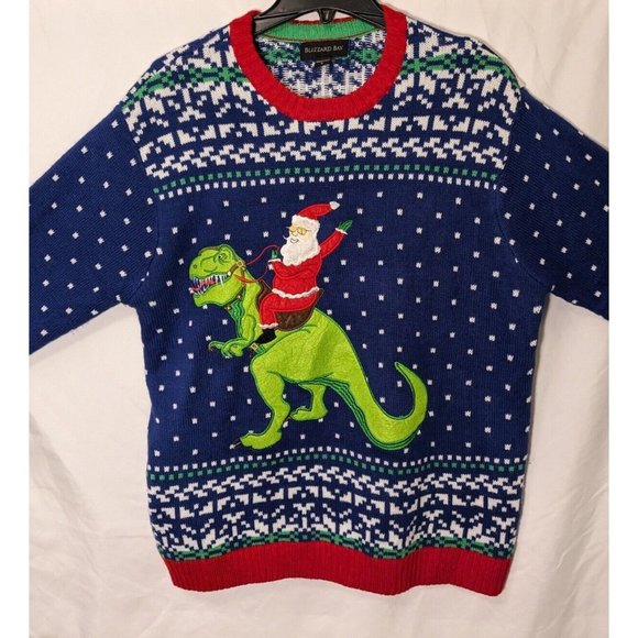 Blizzard Bay Other - Blizzard Bay Men's Large Ugly Christmas Sweater T-Rex Dinosaur Santa Party @TD